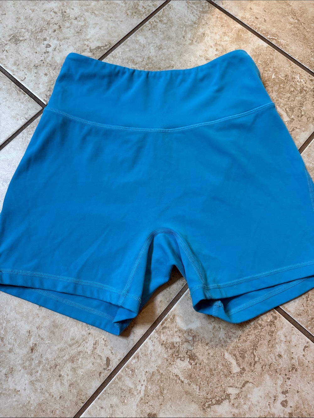 ALPHALETE Blue High-Waist Active Shorts